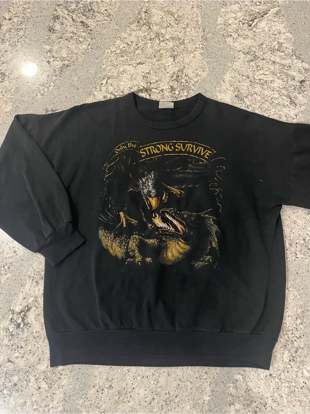 Vintage 90s Bald Eagle and Dragon “Only the Strong Survive” Crewneck